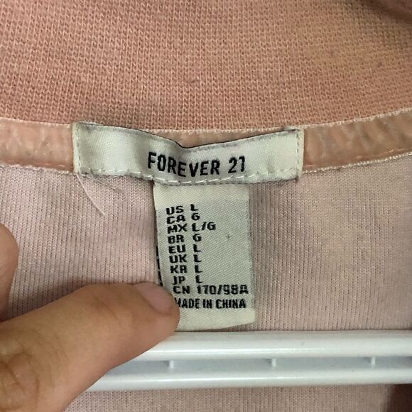 𝅺forever 21 Size Large Pink Valour Sweater Jacket - Picture 4 of 5